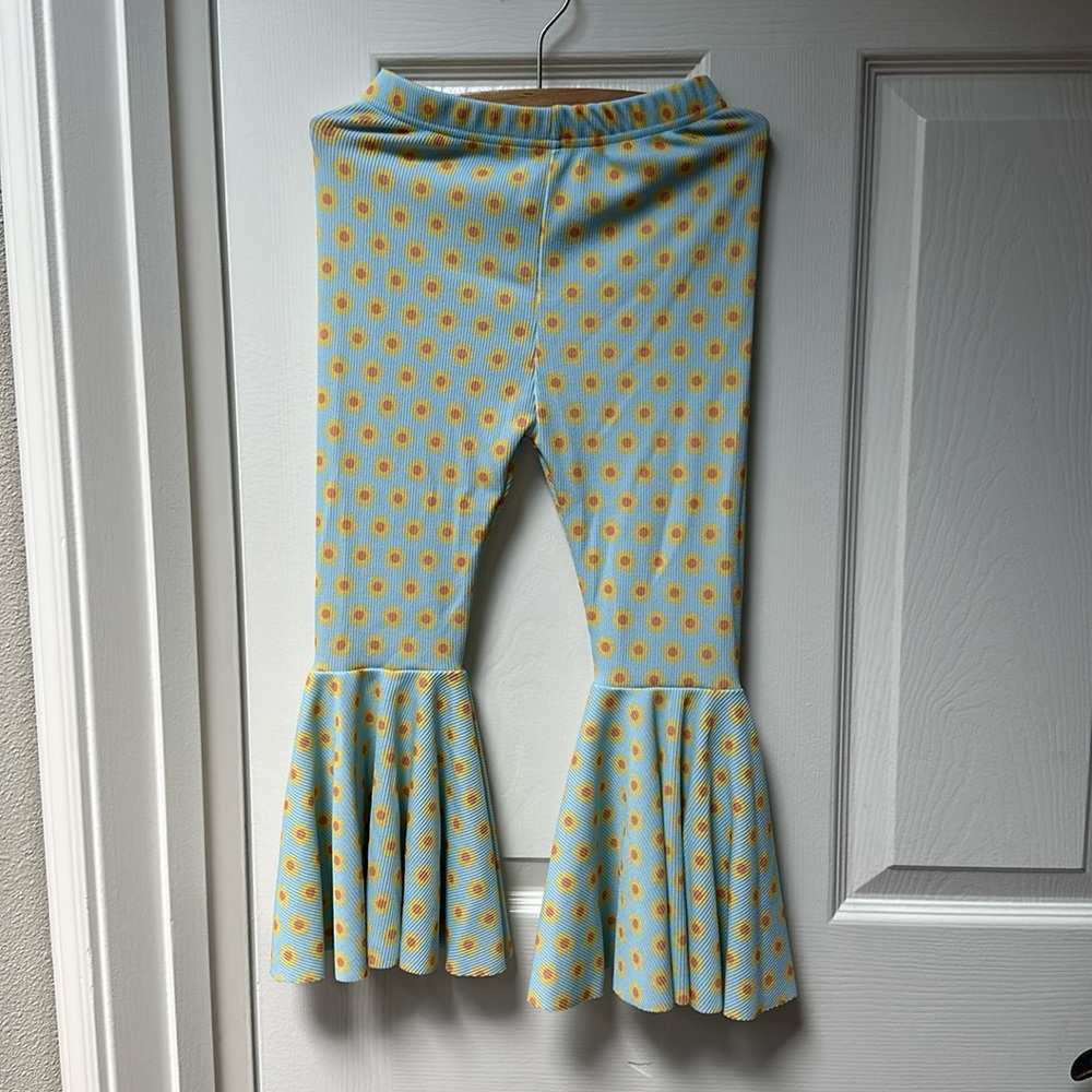 Kids petite Hailey Flared Polka Dot Pants - Blue and Yellow